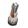 Show product details for 261-11900A-1000 Vertical Cable 12 Fiber Loose-Tube Singlemode Non-Plenum Non-Armored Fiber Optic Cable - 1000ft Wooden Spool - Black