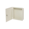 Show product details for BW-314B Mier NEMA Type 1 Indoor 14.375" W x 14.375" H x 3.5" D Flush Mount Cabinet - Yoke-White - Bolt-on Door