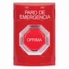 SS2002ES-ES STI Red No Cover Key-to-Reset (Illuminated) Stopper Station with EMERGENCY STOP Label Spanish
