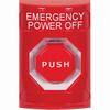 Show product details for SS2002PO-EN STI Red No Cover Key-to-Reset (Illuminated) Stopper Station with EMERGENCY POWER OFF Label English