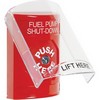 Show product details for SS2020PS-EN STI Red Indoor Only Flush or Surface Key-to-Reset Stopper Station with FUEL PUMP SHUT DOWN Label English