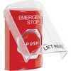Show product details for SS2022ES-EN STI Red Indoor Only Flush or Surface Key-to-Reset (Illuminated) Stopper Station with EMERGENCY STOP Label English