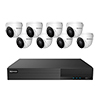 Show product details for TNP84-5MLE8 Nuvico Xcel Series 8 Channel NVR Kit 50Mbps Max Throughput - 4TB Built-in 8 Port PoE and 8 x 5MP 2.8mm Outdoor IR Eyeball IP Security Cameras